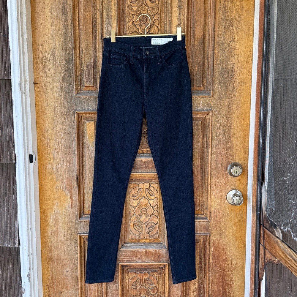 NWT RAG & BONE Tina Skinny Jeans in Rinse (Dark Indigo) Size 24